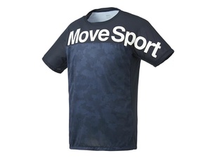 新品【デサント】メッシュTシャツ Sサイズ/ネイビー DMMRJA66 DESCENTE Move Sport 吸水 速乾 ストレッチ グラフィック カモフラ