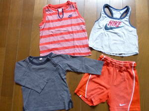 80cm　男の子向け春夏服　まとめてセット◆カットソー　長袖・ランニング　・半ズボン　NIKE ナイキ他◆USED