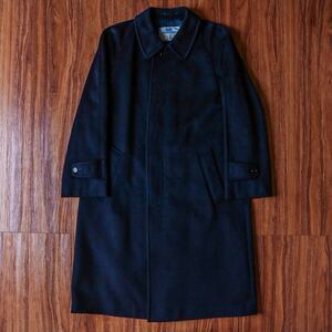 80年代 ヴィンテージ アクアスキュータム Aquascutum カシミヤコート Vintage ネイビー ステンカラーコート バルマカーンコート 36 英国製