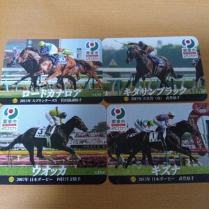 競馬 非売品 栗東市制施行20周年記念限定カード トレカ ウォッカ キズナ キタサンブラック ロードカナロア 四枚セット 未使用 日本ダービー