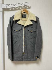 美品☆[Wrangler x American rag cie] 別注 ボアランチコート ウールジャケット M グレー S9124 アメリカンラグシー ラングラー