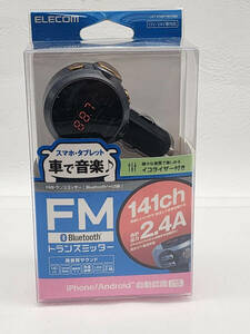 7307 ★ R60312　未使用　ELECOM エレコム　FM トランスミッター　重低音モード　イコライザー付　Bluetooth　LAT-FMBTB05BK ★