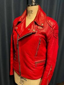 奇跡の1品 着丈長 70s lewis leathers 赤 スターライトニング ルイスレザー サイクロン ハイウェイマン ビンテージ ライダース schott 666