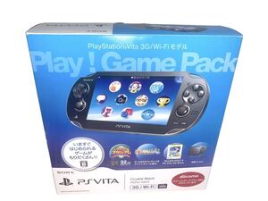 ps vita 本体　PlayStaiton Vita 3G Wi-Fiモデル Play! Game Pack クリスタル　ブラック