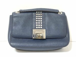 【良品】MICHAEL KORS　マイケルコース　チェーンショルダーバッグ　カバン　ネイビー