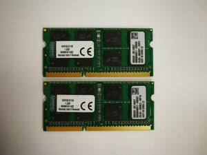 保証あり KINGSTON製 DDR3L-1600 PC3L-12800S メモリ 8GB×2枚 計16GB ノートパソコン用