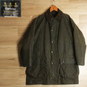 B4Y/S6.11-3　80s　イギリス製　Barbour　バブアー　NORTHUMBRIA　ノーザンブリア　オイルドジャケット　ハンティングジャケット　メンズ