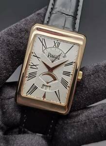 中古美品 ピアジェ PIAGET レクタングル アランシェンヌ XL G0A28061 P10076 レトログラード パワーリザーブ デイト K18 PG メンズ 自動巻