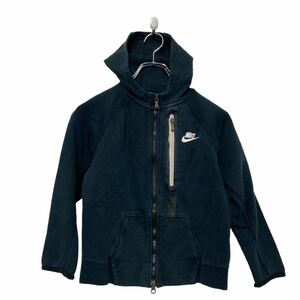 NIKE ロゴ スウェット パーカー ナイキ キッズ XL ブラック フルジップ古着卸 アメリカ仕入 a606-5973