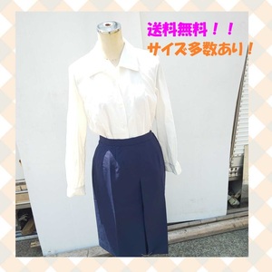 ◆新品未使用！送料無料！春夏スカート 紺色　ウエスト66？ 会社制服 事務服　警備服　PG-6　ギャザー　タック【I0723A25】