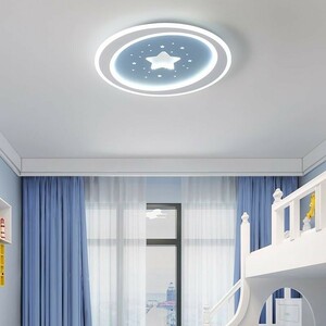 大特価　LEDシーリングライト リビング照明 ダイニング 寝室 ランプ 星型 透かし彫り　青色