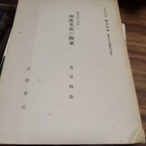 東洋文化の源泉印度文化の源泉　岩波講座東洋思潮〔東洋文化の源泉及び交流〕