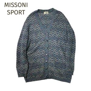 ☆MISSONI SPORT☆ミッソーニスポーツ 大きいサイズ ロングカーディガン マルチカラー サイズ44