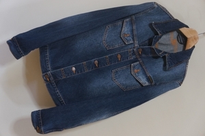 H613　即決　美品　Nudie Jeans ヌーディージーンズ　KENNY ケニー　ユーズド加工　ブランドステッチ デニムJKT　ジージャン　S