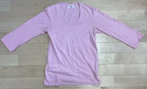 ハリウッドランチマーケット 7分袖カットソー M 2 送料無料 HRM Tシャツ ピンク