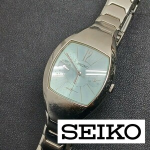 (Y092540)seiko ルキア トリプルカレンダー セイコー 5Y89-5A30 スクエア ブルー文字盤 レディース腕時計 