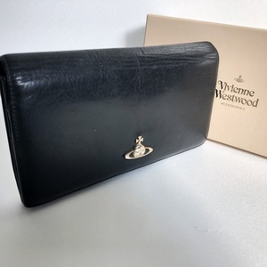 ●ヴィヴィアンウエストウッド 黒　レザー 長財布 Vivienne Westwood サイフ　箱付き