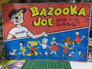 レア★バズーカジョー、BAZOOKA JOE、ヴィンテージメタルサインボード、ブリキ看板、レトロ