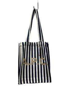 A.P.C. (アーペーセー) Tote Lou トートバッグ ストライプ コットンバッグ COGFF M61442 IAK ネイビー ホワイト 白 ウィメンズ/027