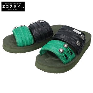 美品 SUICOKE x TOGA スイコック トーガ OG-390PO-TOG MURA2 スライド サンダル シューズ US7 Green Mix レディース