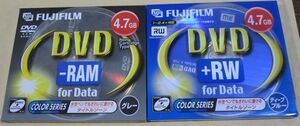 FUJIFILM DVD-RAM1枚 DVD+RW1枚 計2枚