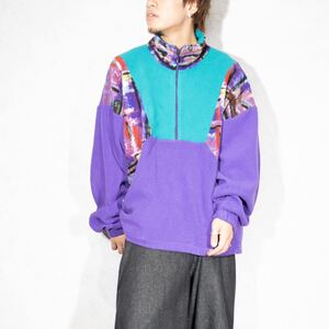 EU VINTAGE ForesteR HIGH NECK DESIGN FLEECE HALF ZIP MADE IN ITALY/ヨーロッパ古着ハイネックデザインフリースハーフジップ