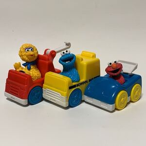 【Vintage】TYCO セサミストリート ミニカー School Bus Race car Truck PVC フィギュア Elmo Cookie Monster Big Bird 90