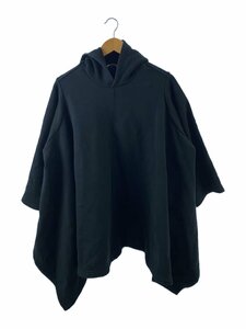 BALENCIAGA◆Poncho Hoodie/ポンチョパーカー/XS/コットン/BLK/無地/645156 tjv45//