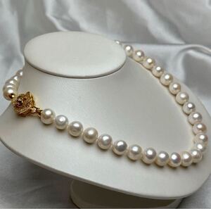 天然無調色南洋真珠ネックレス 10-11mm パールネックレス　 南洋パール Pearl necklace jewelry 薔薇留め具