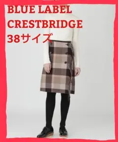 BLUE LABEL CRESTBRIDGE チェック ウール ラップスカート