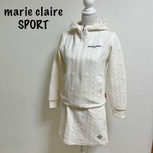 新品　未使用　marie claire SPORT マリクレールスポーツ　上下セット セットアップ Mサイズ　オフホワイト　ゴルフウェア　 GOLF