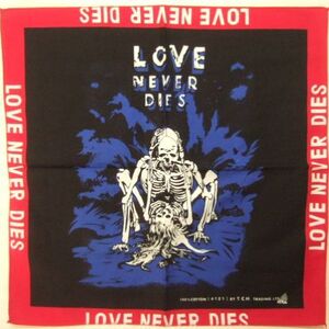 横浜最新 永遠の愛♪ドクロLove Never Dise 魅惑のバンダナ 赤枠 同梱4枚まで送料180円20a