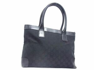 1円 GUCCI グッチ 33890 002113 GG柄 GGキャンバス×レザー ハンドバッグ トート ショルダー 肩掛け レディース メンズ ブラック系 AZ4521