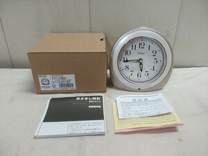 レターパックP／セイコー SEIKO 目ざまし時計 電波クロック【 KR336N グレー 】長期保管在庫品 美品 取説付／1