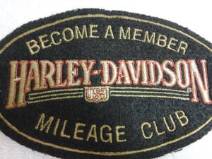 クール！！ハーレーダビットソンHARLEY-DAVIDSONワッペン　BECOME A MEMBER　MILEAGE CLUB