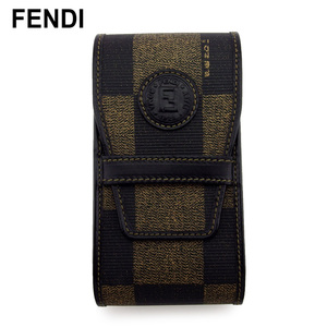 フェンディ シガレットケース タバコケース レディース メンズ ブロックチェック FENDI 中古