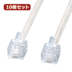 10個セット サンワサプライ エコロジー電話ケーブル TEL-E4-15N2 TEL-E4-15N2X10 /l