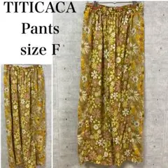 TITICACA　チチカカ パンツ　ワイドパンツ イエロー サイズF　カジュアル