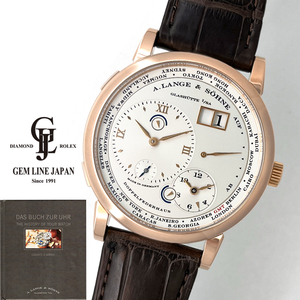 ランゲ&ゾーネ A. LANGE & SOHNE ランゲ1 タイムゾーン 116.032/LS1164AD PG/革 美品 ギャラ付 メンズ 手巻 時計