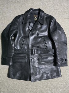 アットラスト ホースハイド ダブル カーコート 42 黒 Timeworn clothing BUTCHER PRODUCTS ATLAST HORSE HIDE LEATHER HORSE ライダース