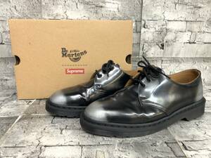 Dr.Martens × Supreme ドクターマーチン シュプリーム 1461 SUPREME SILVER 3 EYE SHOE ARCADIA 32126040 UK10 ブラック シルバー