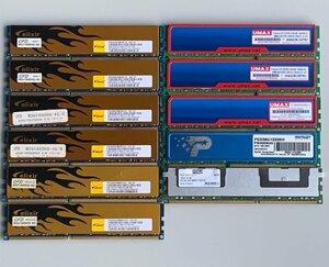【中古/簡易確認】ヒートシンク付き DDR3メモリ 4GB 10枚 8GB 1枚 メーカー・規格混在 / CFD/Elixir UMAX Patriot SKS / non-