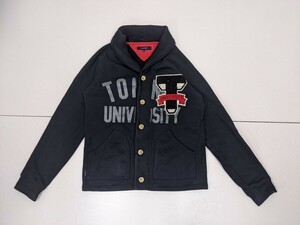 17．トミーヒルフィガー TOMMY HILFIGER デカロゴ アップリケ デザイン ショールカラー スウェットブルゾン パーカー メンズL503