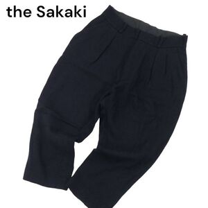 the Sakaki ザ サカキ 秋冬 ツータック★ ウール サルエル ジョッパーズ パンツ Sz.S　メンズ ネイビー 日本製　I3B00815_B#Q