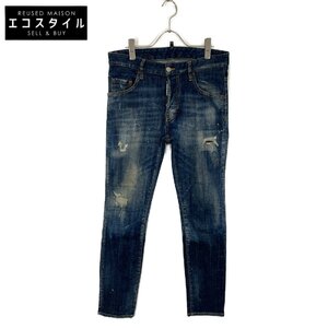 DSQUARED2 ディースクエアード S74LB0872 21秋冬 スケータージーンズ ブルー 42 ボトムス デニム レディース 中古