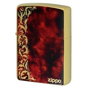 Zippo ジッポライター 大理石調 レッドマーブル アラベスク 唐草 金メッキ Marble Arabesque 2G-REDARZ