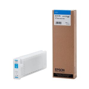 【新品】（まとめ） エプソン EPSON インクカートリッジ シアン 700ml SC1C70 1個 〔×3セット〕