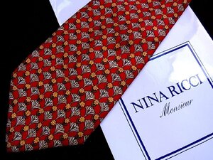 ♪5729D♪状態並品【小花 植物 柄】ニナリッチ【NINA RICCI】ネクタイ