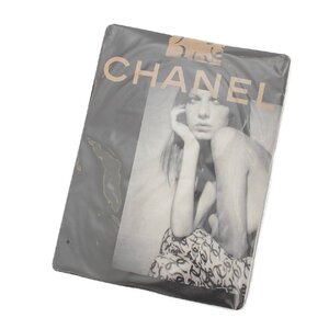 【シャネル】Chanel　ココマーク ストッキング タイツ ベージュ×ブラック 2 未使用【中古】【正規品保証】213297