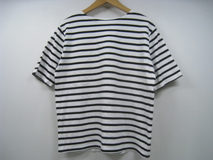 UNITED ARROWS ユナイテッドアローズ グリーンレーベル リラクシング ボーダーカットソー Tシャツ 半袖 白×黒 ホワイト×ブラック サイズM
